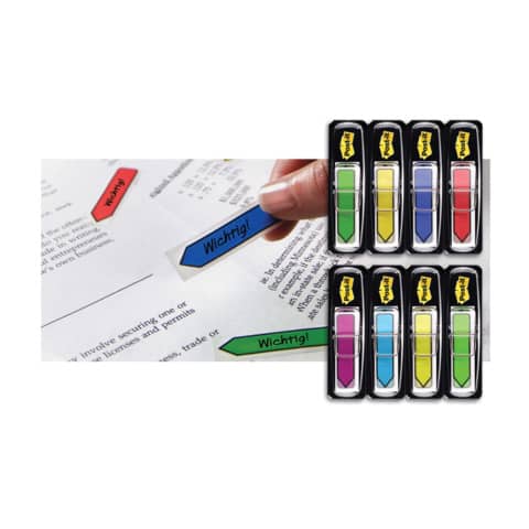 Segnapagina removibili Post-it® Index Mini ''Freccia'' 684 colori vivaci assortiti - 4 conf. da 24 - 684ARR4